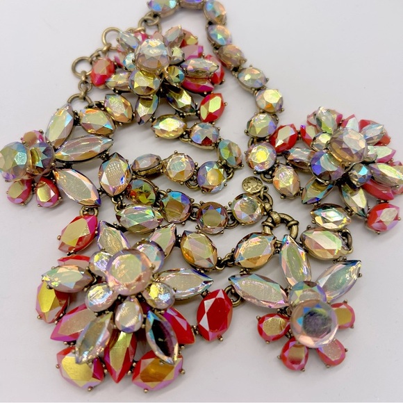 J. Crew Jeweled AB Flower Necklace - Picture 2 of 4